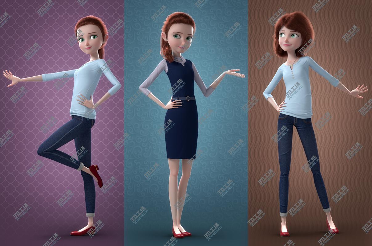 images/goods_img/20210113/Cartoon Woman Rigged model/2.jpg